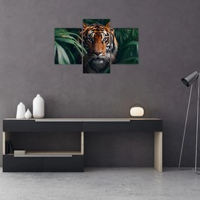 Obraz - Portrét tigra v džungli (90x60 cm)