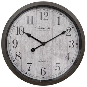 Hnedé nástenné hodiny Westminster - Ø 40*4 cm / 1*AA