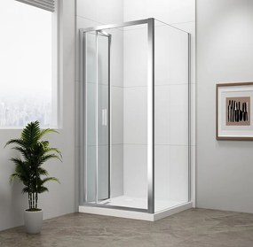 Polysan Polysan, EASY štvorcová sprchová zástena 800x800mm, skladacie dvere, L/R varianta, číre sklo, EL1980EL3215
