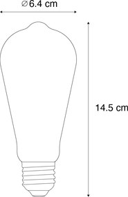 Sada 5 LED žiaroviek E27 ST64 číra 3,8W 806 lm 3000K