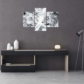 Obraz - Kreslené levie hlavy (90x60 cm)