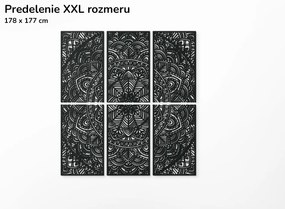 drevko Viacdielna mandala na stenu Unikát Rozmer obrazu: 133 x 132 cm, Farba dekorácie: Čierna