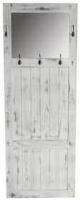 Vešiaková stena so zrkadlom vintage 33359 - 180x65x7cm, antik biela