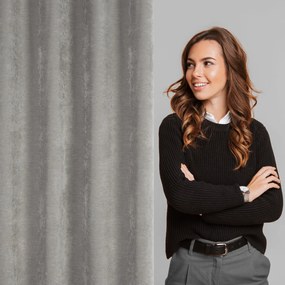 ZÁVES NA KRÚŽKOCH VANI 140X250 CM SIVÁ