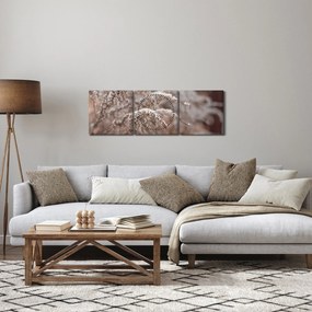 Obraz rastlín (s hodinami) (90x30 cm)