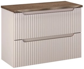 Závesná skrinka pod umývadlo Nova Cashmere I s doskou 80 cm kašmírová/dub casella