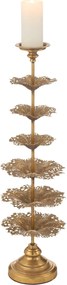 Zlatý kovový svietnik v tvare stromčeka Tree Flower L – 22*22*79,5 cm