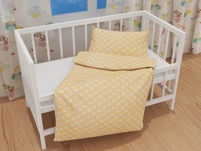 Biante Detské bavlnené posteľné obliečky do postieľky Sandra SA-305 Sloníky a bodky na žltom Do postieľky 90x140 a 40x60 cm