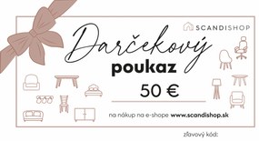 Darčekový poukaz na 50 € Forma poukazu: Elektronický