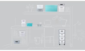 Biely úložný box s vekom Curver Infinity, 45 l