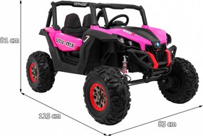 Ramiz Detský kočík SuperStar ružový + pohon 4x4 + diaľkové ovládanie + batožinový priestor + MP3 LED + zámok dverí