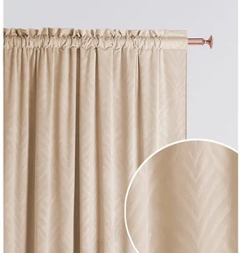 Zatemňujúcí záves v krémovej farbe s krásnym motívom listov 140 x 250 cm