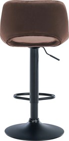 Barová stolička Camden - zamat, čierny rám - Hnedá