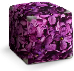 Taburet Cube fialové kvety, fialová