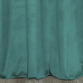 Dekorstudio Zamatový záves PERI na dekoračných krúžkoch 140x250 cm - tmavotyrkysový