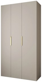 Šatníková skriňa 130 cm Carmela 40-4 (kašmír + zlatá). Akcia -20%. Vlastná spoľahlivá doprava až k Vám domov. 1126648