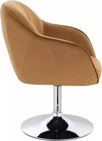 LuxuryForm DESIGN Stolička AVOLA VELUR na striebornom tanieri - medová