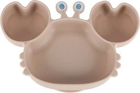 KIK Baby Crab silikónová detská sada riadu 9 ks, béžová