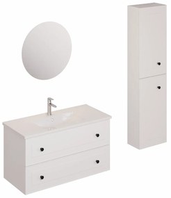 Kúpeľňová zostava s umývadlom vrátane umývadlovej batérie, vtoku a sifónu Naturel Forli biela KSETFORLI3