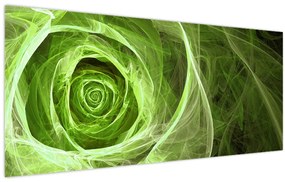 Obraz - Abstraktné ruže zelená (120x50 cm)