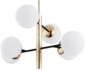 Argon 5041 - Luster na tyči CAMERON 8xE27/15W/230V mosadz/čierna