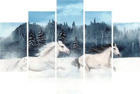 Obraz maľovaných koní (150x105 cm)