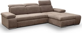 Rohová sedacia súprava Odessa, svetlo hnedá látka, pravý roh