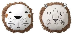 Guľatý dekoračný vankúšik LION 40 cm, biely - viac variantov