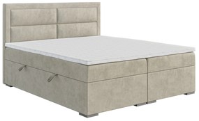 Jednolôžková posteľ Boxspring 120 cm Menorra (svetlobéžová) (s matracom a úl. priestorom). Vlastná spoľahlivá doprava až k Vám domov. 1044067