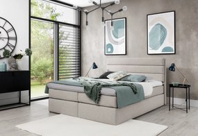 Čalúnená posteľ boxspring RIVIERA + topper, 140x200, raquel 03