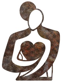 Nástěnná kovová dekorace Rusty Hug vícebarevná