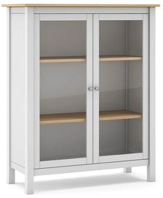 Biela/prírodná vitrína z borovicového dreva 90x110 cm Misti – Marckeric