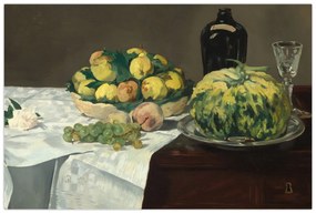 Obraz - Edouard Manet, Still Life with Melon and Peaches, reprodukcia (90x60 cm)