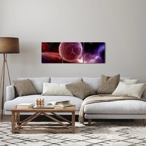 Obraz - Planéta (s hodinami) (90x30 cm)