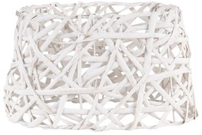 Biele oválne pletené tienidlo z ratanu - Ø 25 * 18 cm
