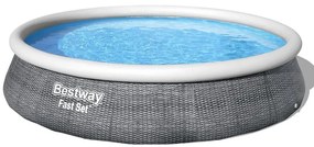 Bazén samonosný šedý ratan 3,96x0,84 m s filtraciou 57376