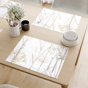 Goldea prestieranie na stôl 100% bavlnené plátno - okrasné rastliny - sada 2ks 30 x 40 cm