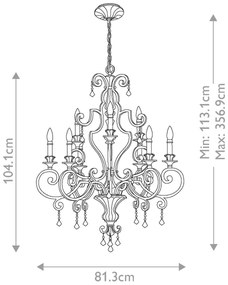 Quoizel QZ-MARQUETTE9 - Luster na reťazi MARQUETTE 9xE14/60W/230V