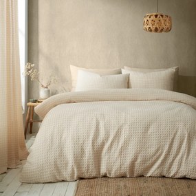 Béžové predĺžené obliečky na dvojlôžko 230x220 cm Muscat Waffle – Pineapple Elephant