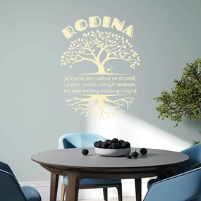 Veselá Stena Samolepka Rodina s koreňmi Farba: béžová, Veľkosť: 60 x 45 cm