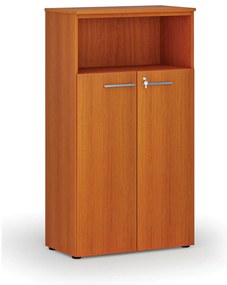 Kombinovaná kancelárska skriňa PRIMO WOOD, dvere na 3 poschodia, 800 x 420 x 1434 mm, čerešňa