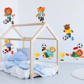 60x120cm Zvieratká futbalisti - textilná nálepka na stenu
