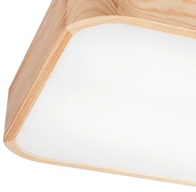 Stropné svietidlo NATURAL SQUARE 4xE27/15W/230V 45x45 cm borovica