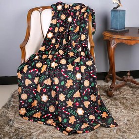 Deka Christmas 130x170 cm čierna