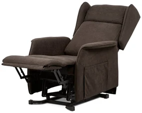 Autronic - TV a relaxačné kreslo "ušiak", elektrické polohovanie, 1 motor 230V/29V, poťah hnedá látka - TV-1190 BR2