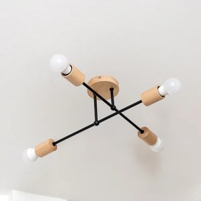 Prisadený luster CAMBRIDGE 4xE27/15W/230V borovica