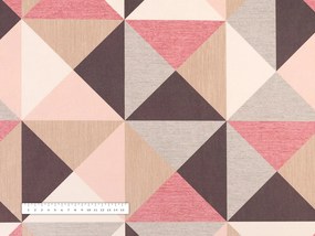 Biante Zamatový oválny obrus Tamara TMR-048 Ružovo-hnedo-sivé trojuholníky 50x100 cm