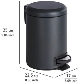 Odpadkový kôš v čiernej farbe Wenko Leman, 3 l