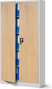 Kovová skriňa JAN: biela/dub sonoma 90x185 cm (1333)