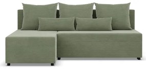 Rohová rozkladacia sedačka FERMO Poso svetlozelená